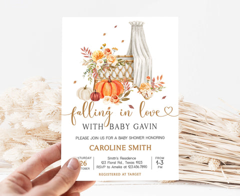 Falling in Love Baby Shower Invitation