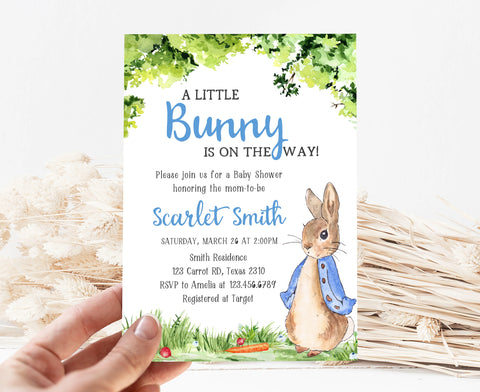 Boy Peter Rabbit Baby Shower Invitation - Cuddle Palette