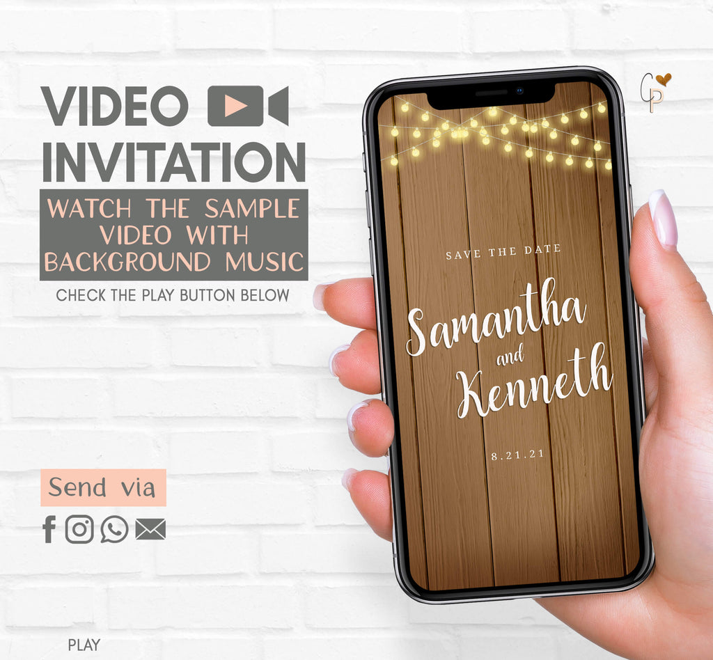 Rustic Save the Date Wedding Video Invitation – Cuddle Palette