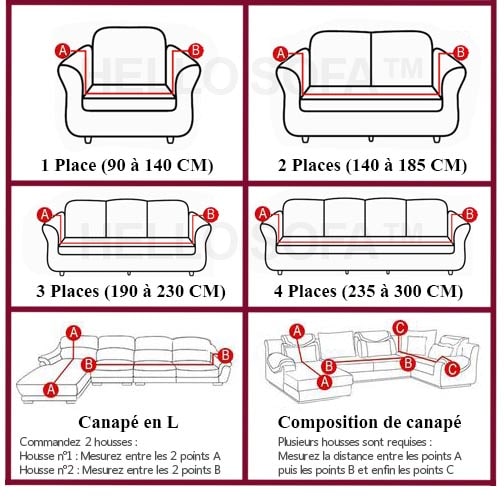 guide taille housse de canapé