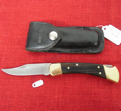 Buck Folding Hunter 0110BRS-B @ SRKT Ebony Wood Handles Satin 420HC Blade