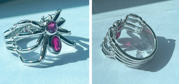 spider engagement rings with ruby
