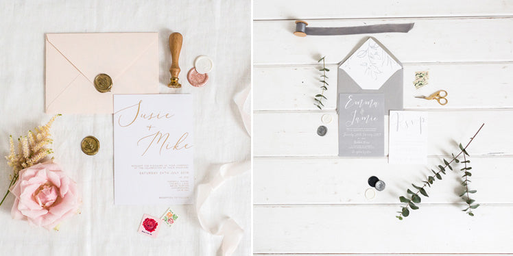 Winter wedding invites by Eliza May Prints 