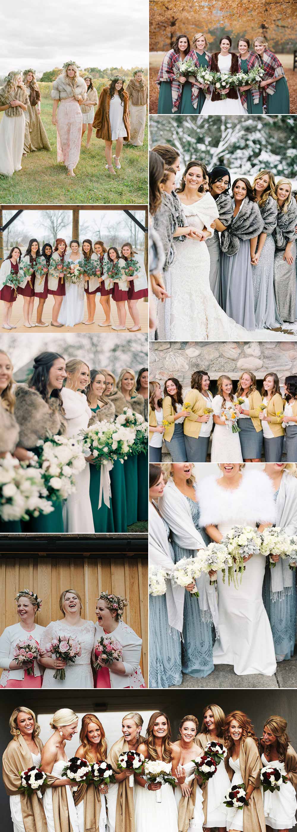 Ideas for stylish bridesmaid wraps and capes