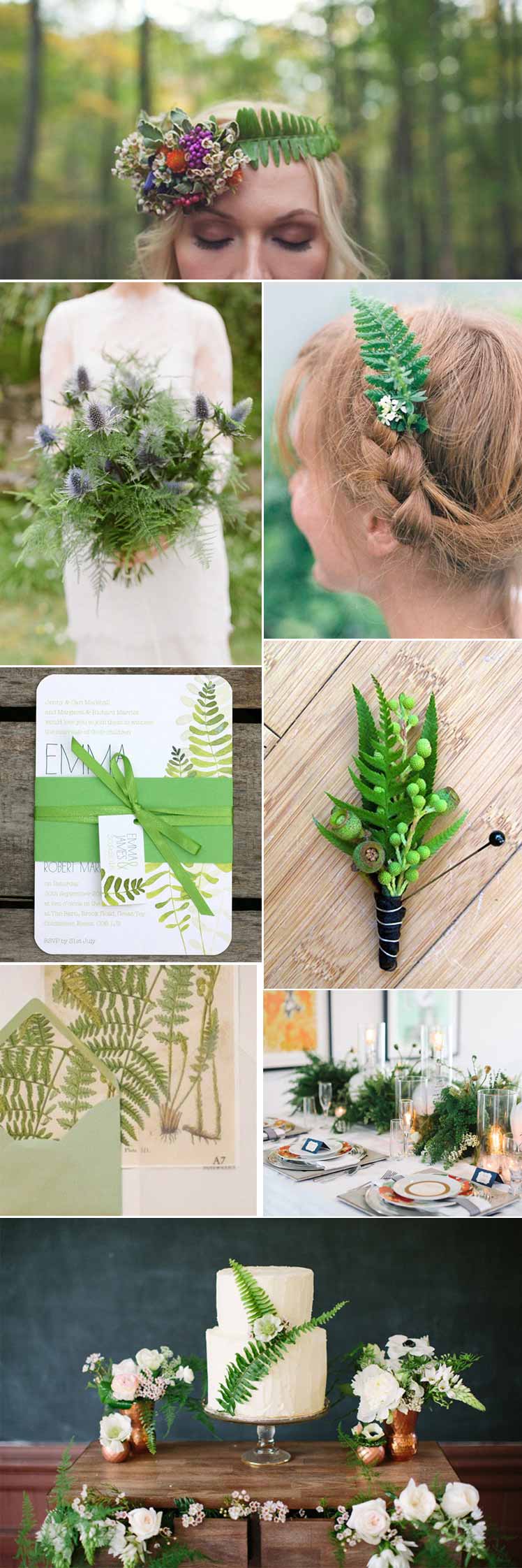 Natural fern wedding theme ideas