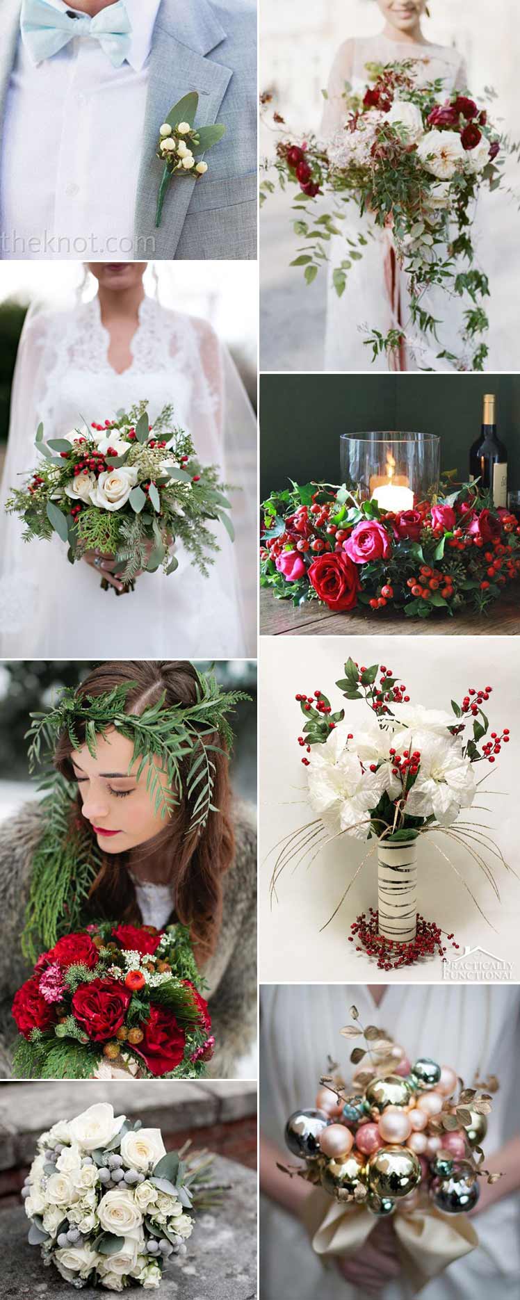 Christmas theme wedding flowers ideas