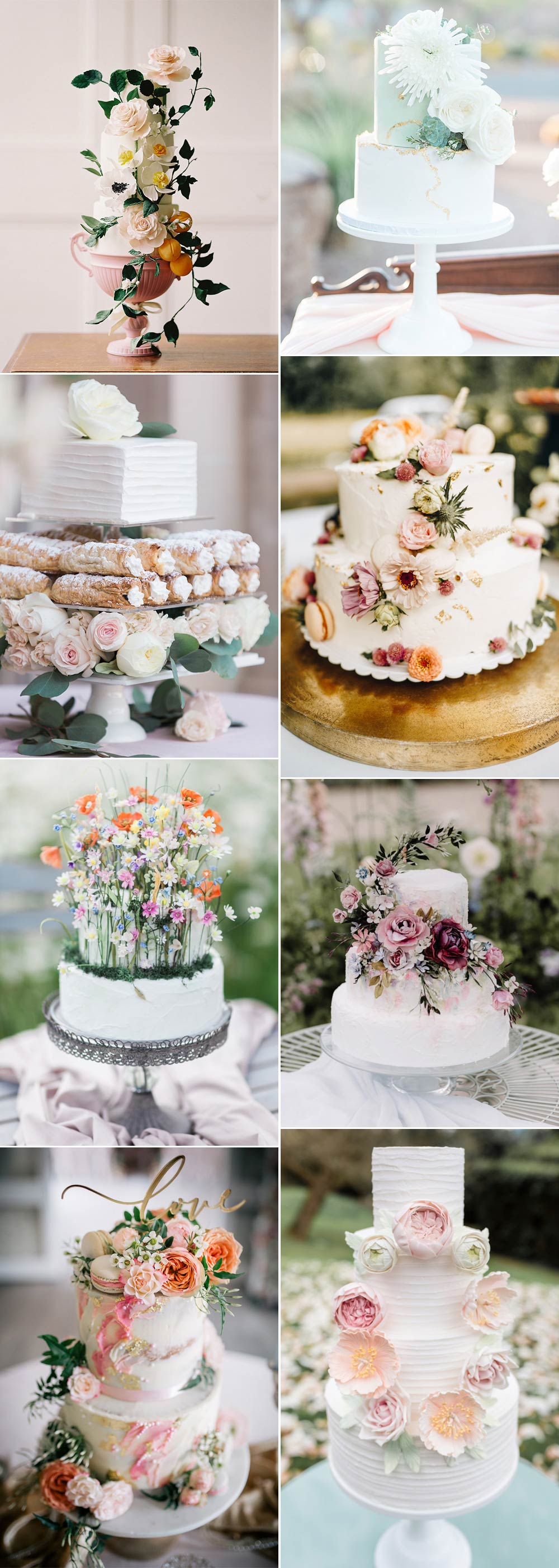 Spring floral wedding cake ideas
