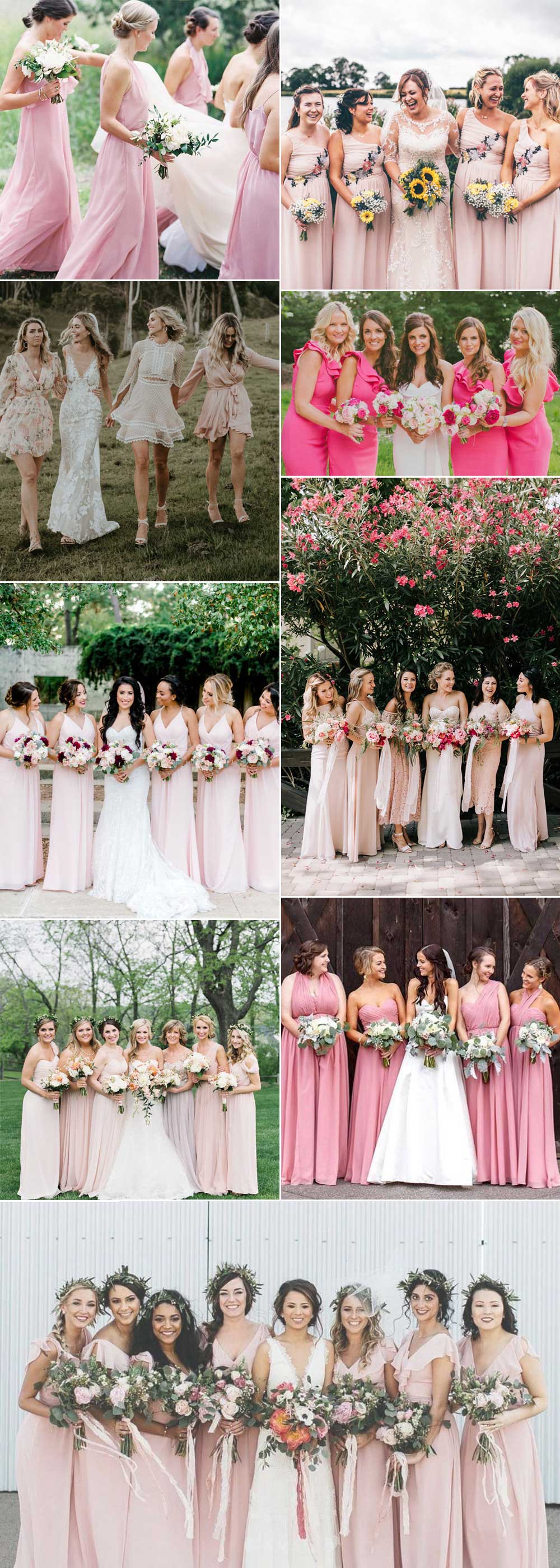 Ideas on how to choose the perfect pink bridesmaid dresses