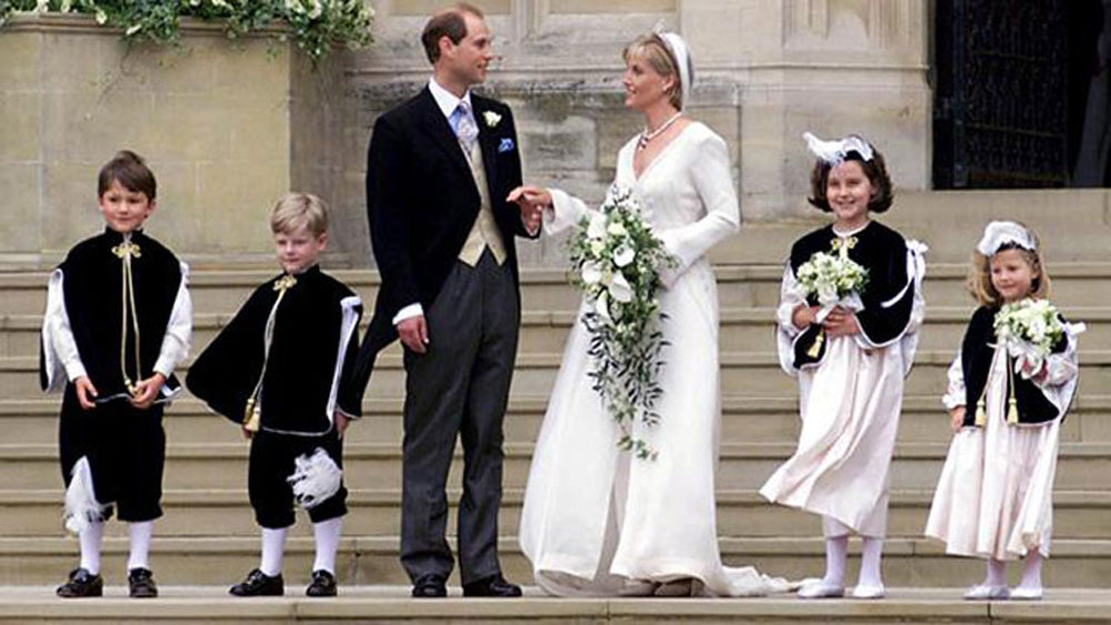 Prince Edward and Miss Sophie Rhys-Jones' bridal party