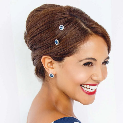 Light Sapphire Blue Rhinestone Hair Pins