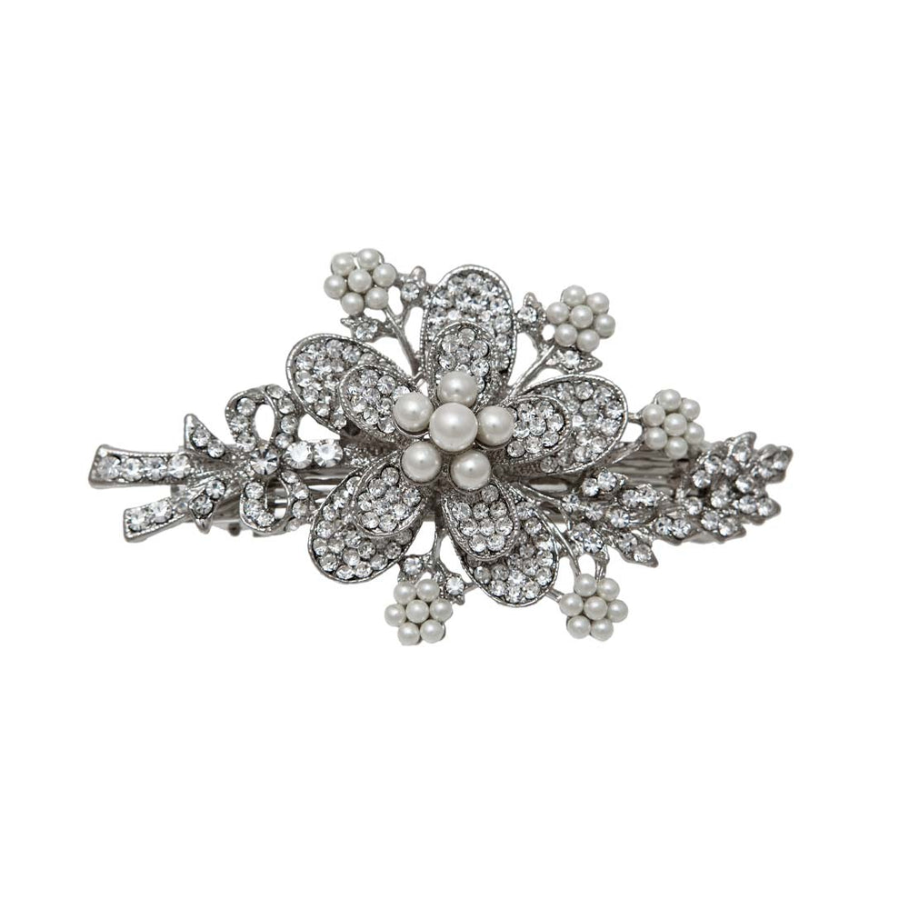 Pearl Paradise Flower Bridal Hair Clip | Glitzy Secrets