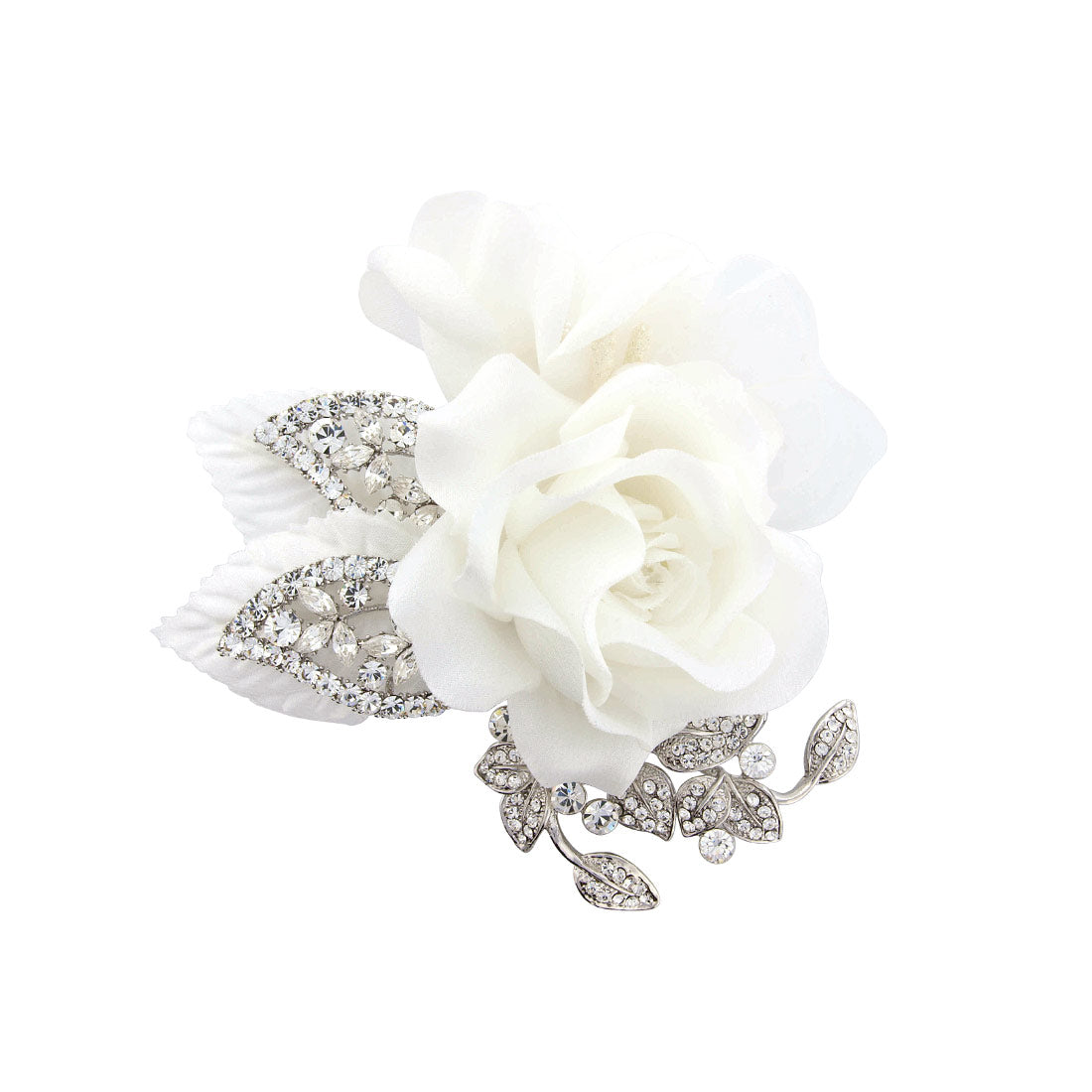 Flower of Elegance Ivory Bridal Hair Flower | Glitzy Secrets