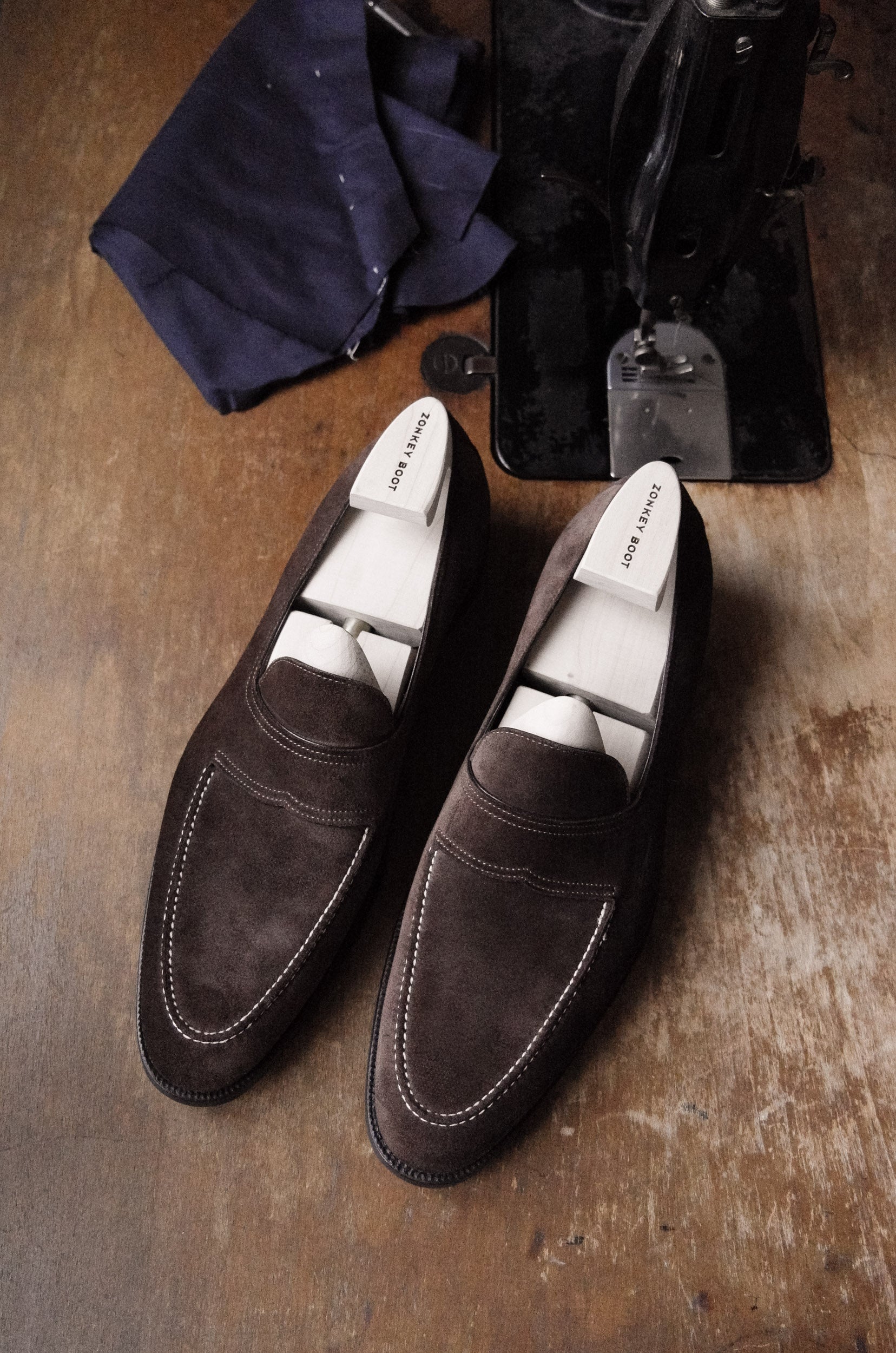 Zonkey Boot hand welted classic loafers from brown suede