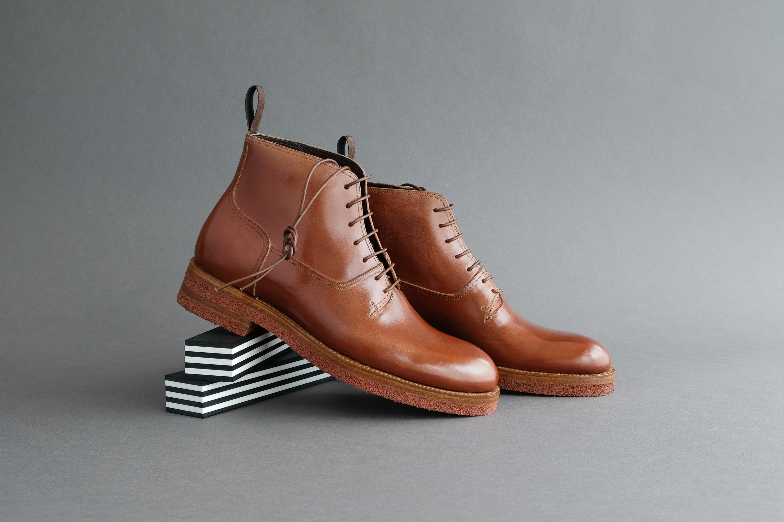 Zonkey Boot hand welted derby boots from Cognac Horsehide