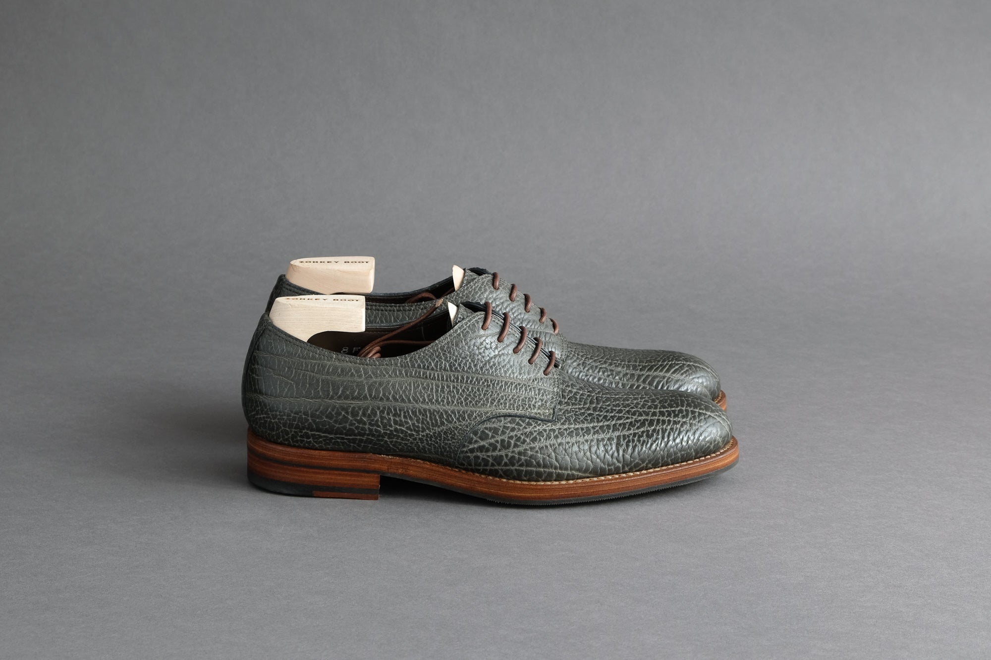 Zonkey Boot hand welted derby shoes from Olive Green Shrunken Bull leather