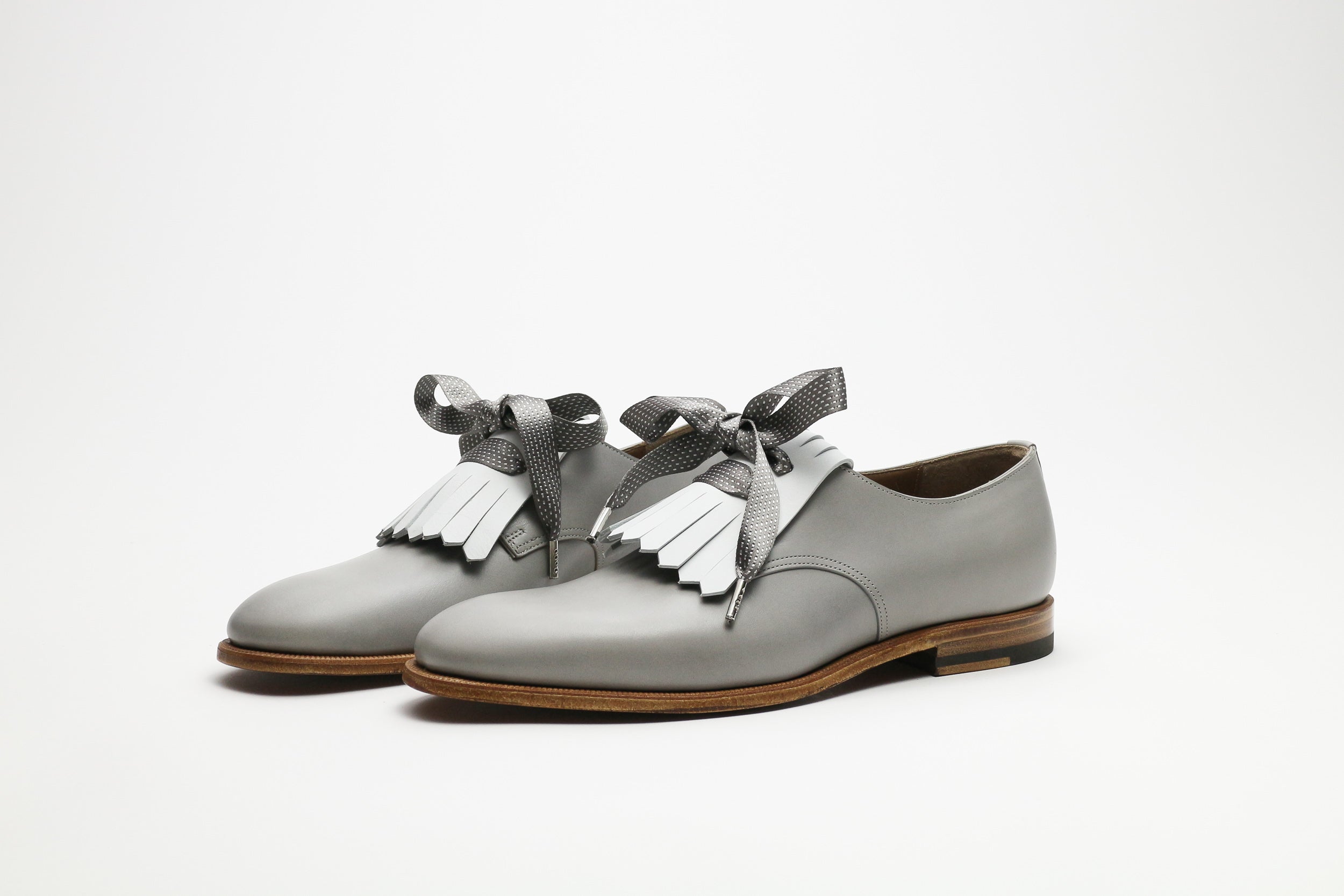 Zonkey Boot ladies golf derby from grey and white calf leather