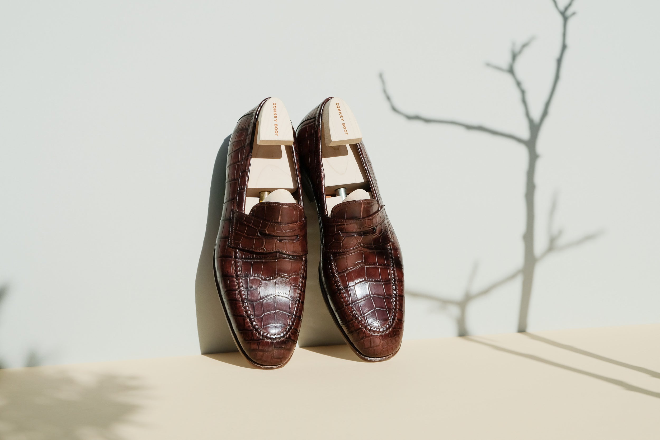 Zonkey Boot penny loafers from crocodile leather