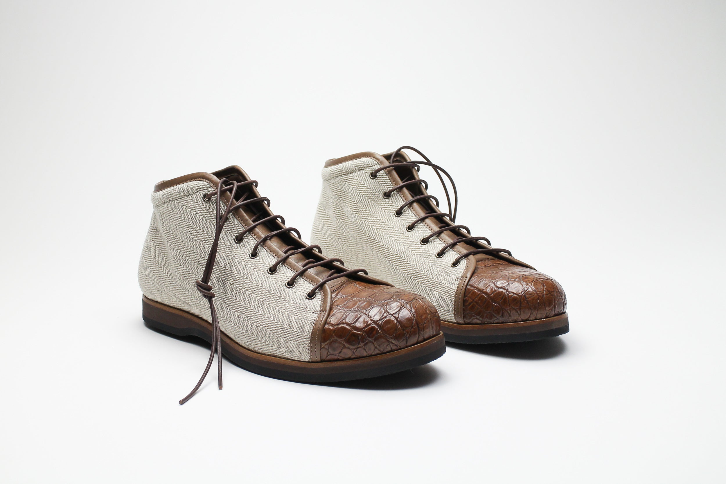 Zonkey Boot urban sports boots from crocodile leather and linen