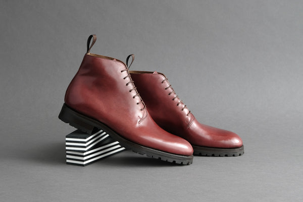 TwoThreeOne.Gregor Wholecut Derby Boots from Havana Ochre