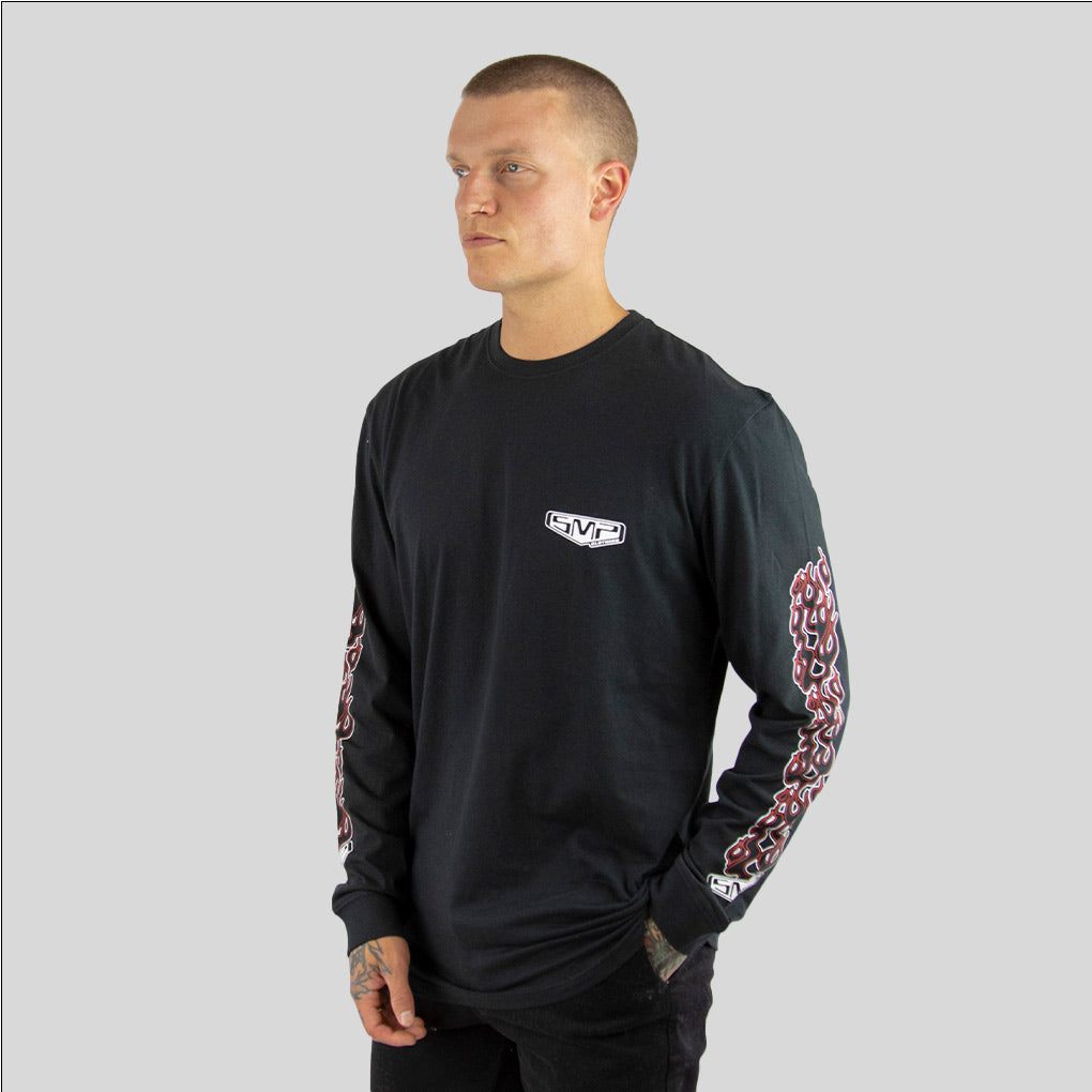 SALVO SMP mens long sleeve tee BLACK - SMP Clothing Australia product image