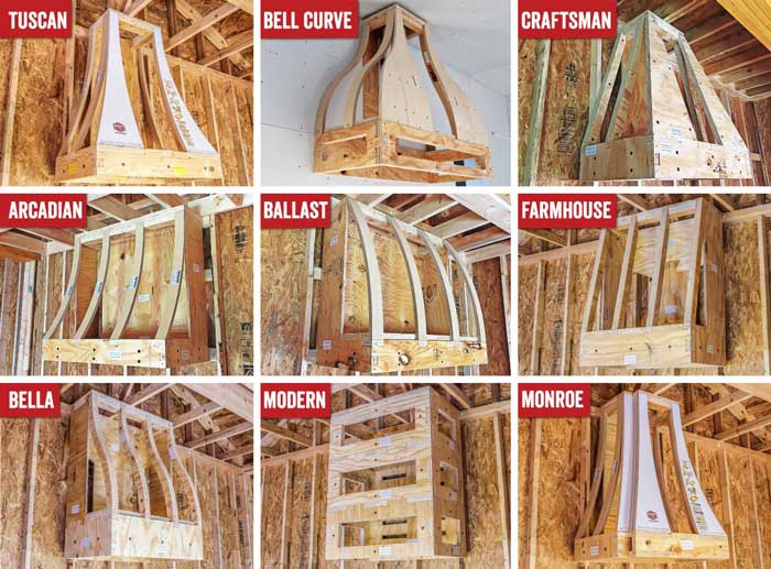 9 styles of custom range hoods from Archways & Ceilings