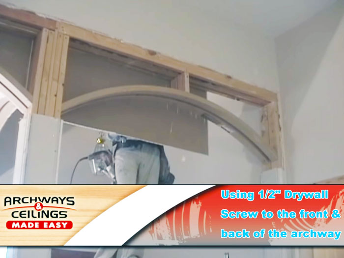 How to drywall an arch step 1 - covering the arch with drywall