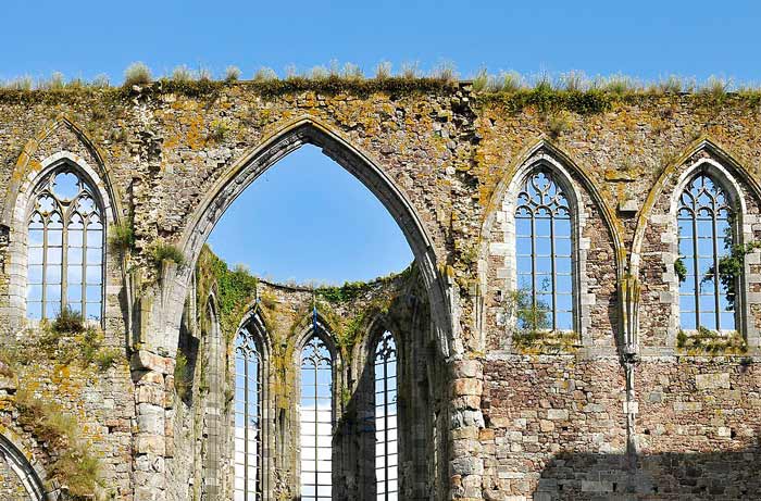 Gothic Arches at Aulne Abbey ruins