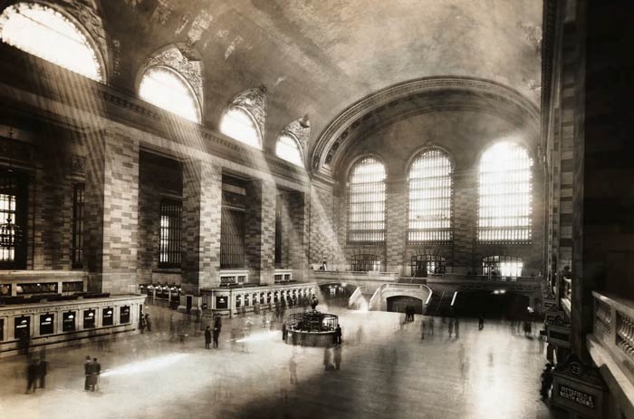 Majestic arched windows in the main concourse at Grand Central Station