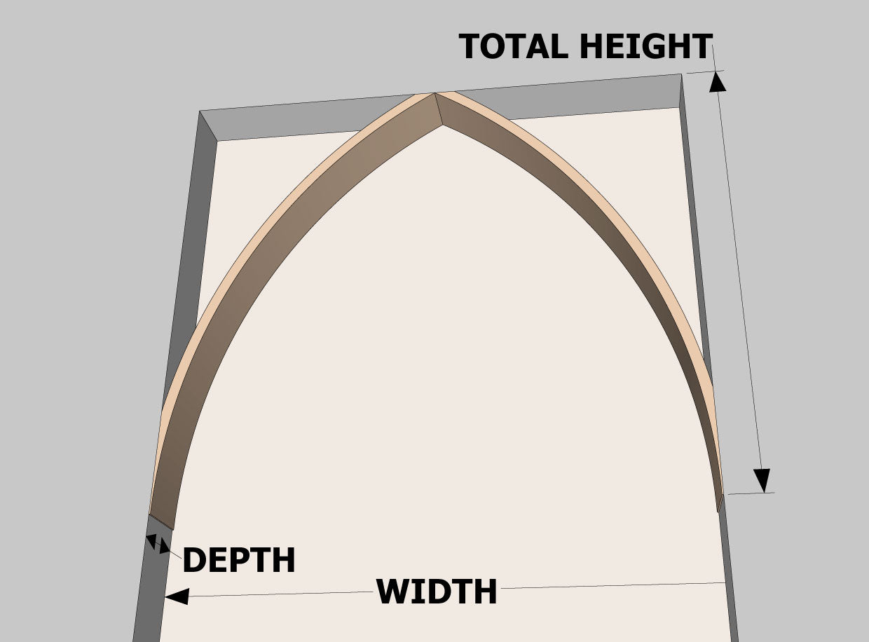 How to measure for a gothic arched doorway