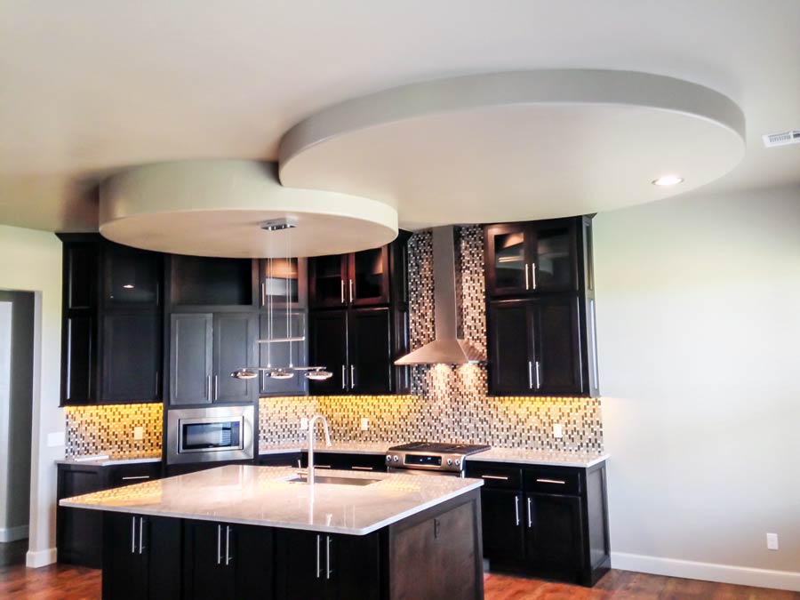 Modern Radius Ceiling in Sleek Kitchen