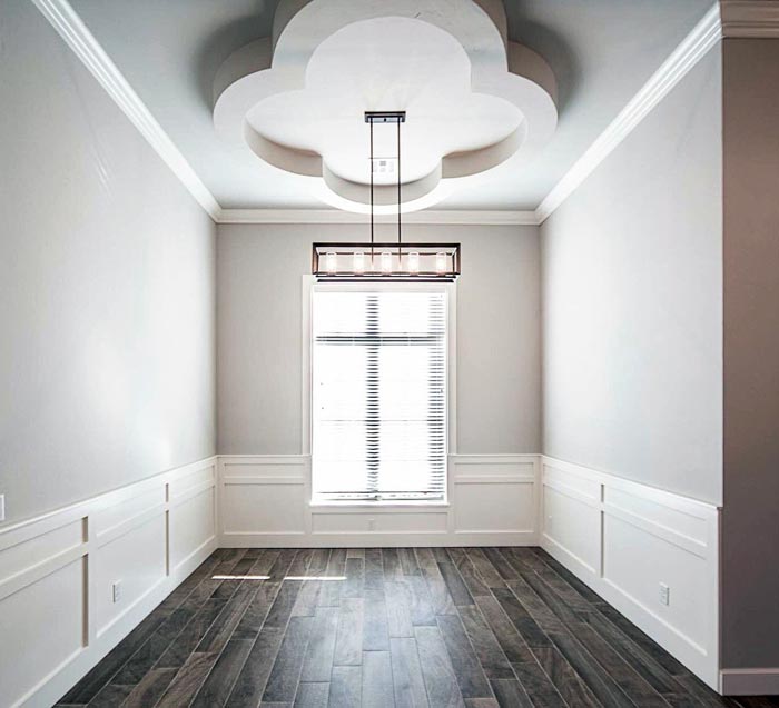 Tray Ceiling in dining room - radius ceiling kit from Archways & Ceilings