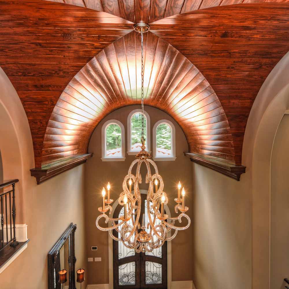 Wood Finished Groin Vault Ceiling