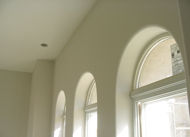 Arched window kits in a modern kitchen
