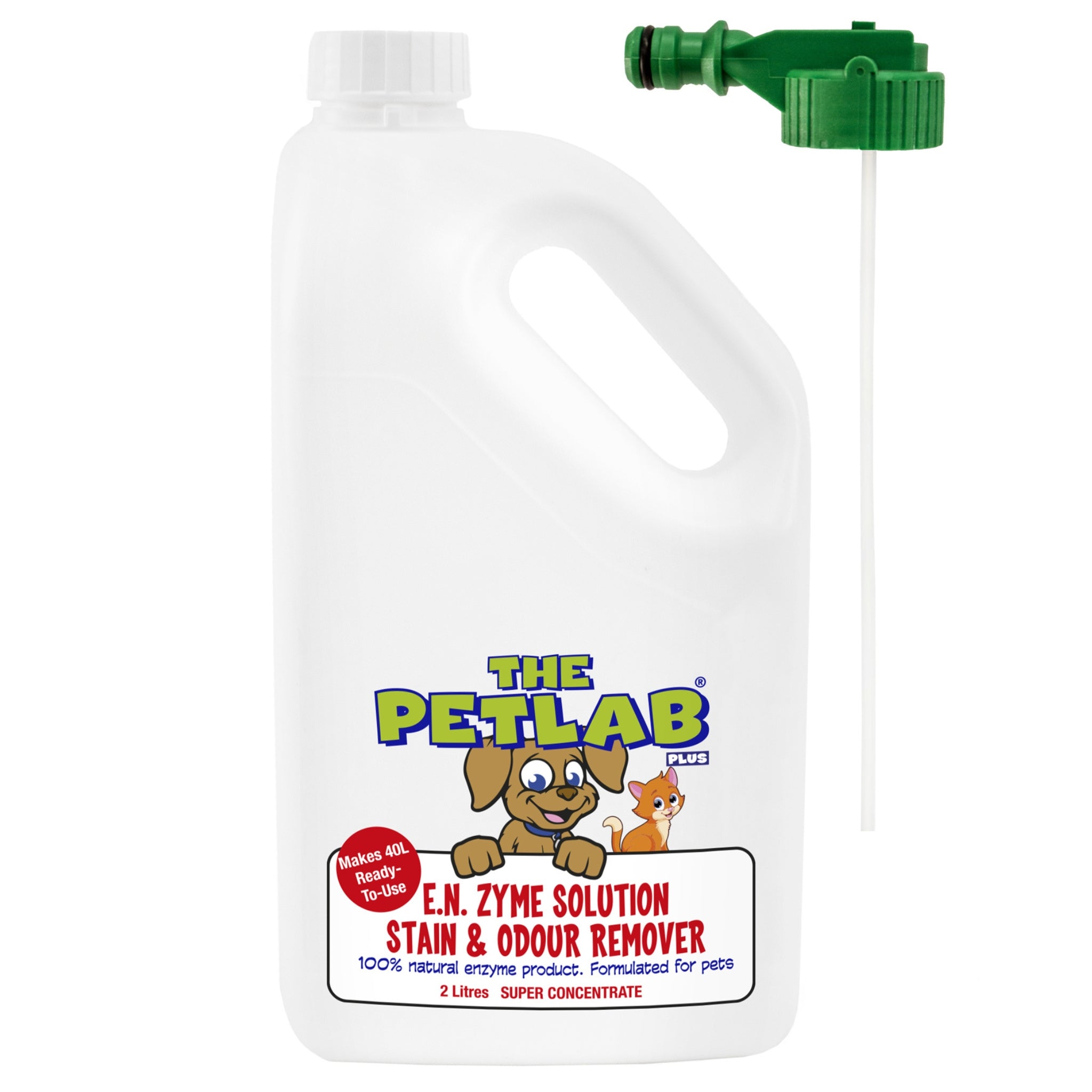 PetLab PLUS™ 2L Urine Stain & Odour Remover Super Concentrate (Makes 40L) - PetLab product image