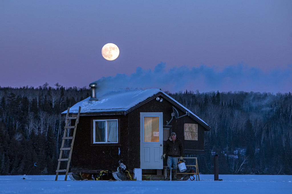 Canadian ice hut under a full moon - David Jackson photo 