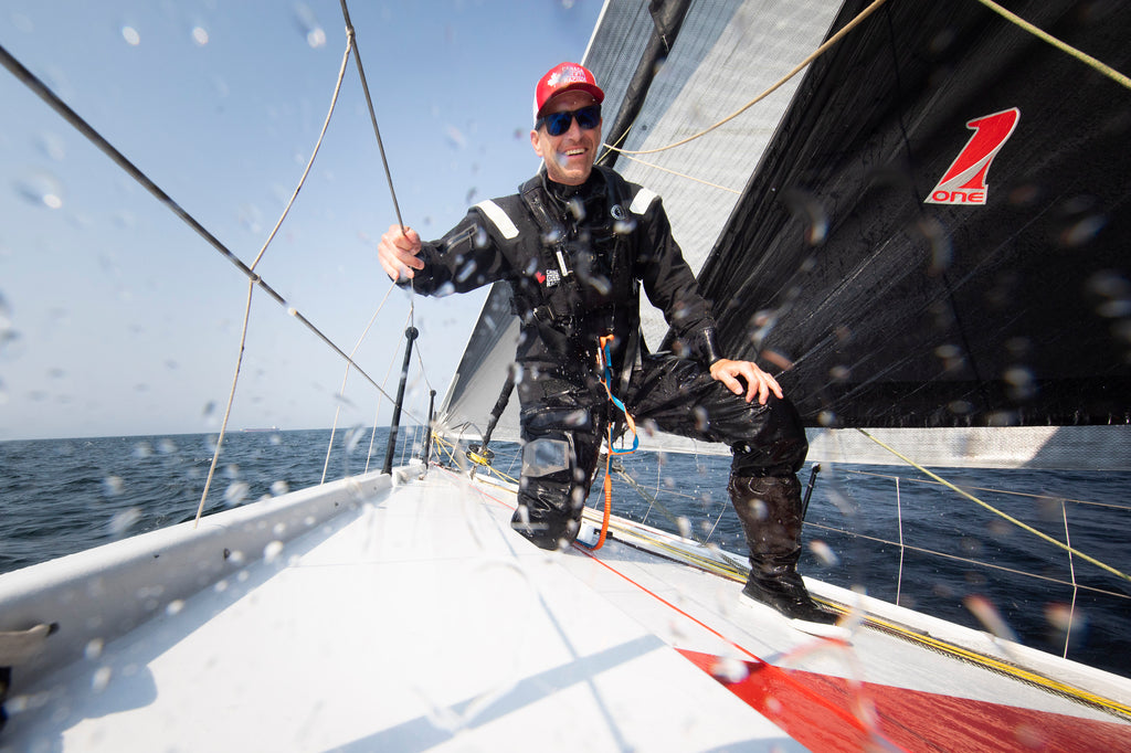 Scott giving the thumbs up while sailing