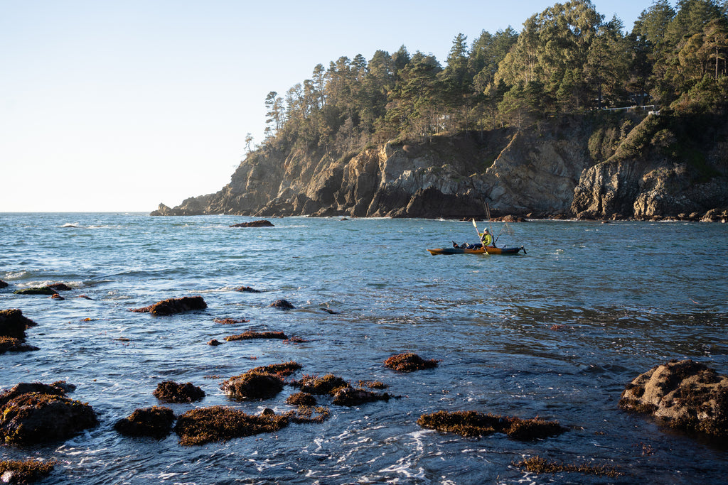 Annie off the California coast in her kayak