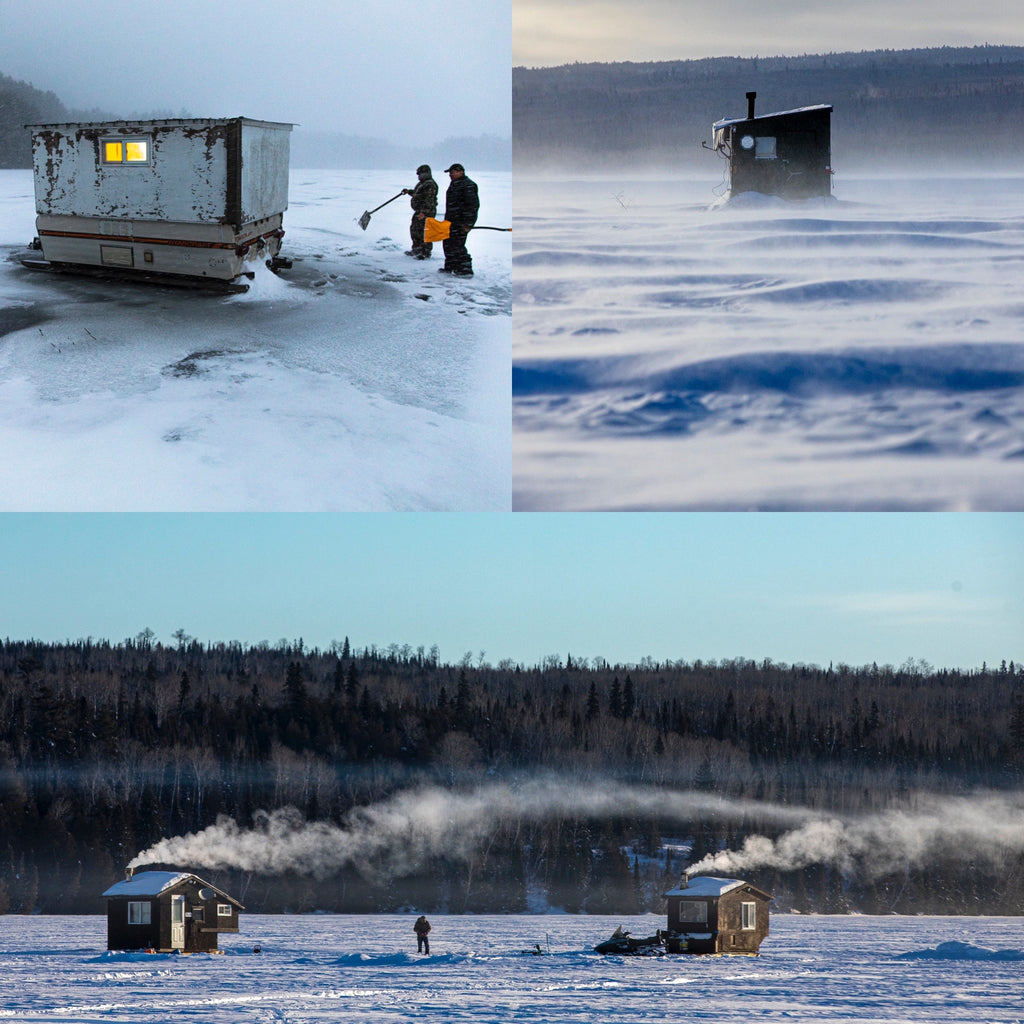 ice hut collage - photos by David Jackson