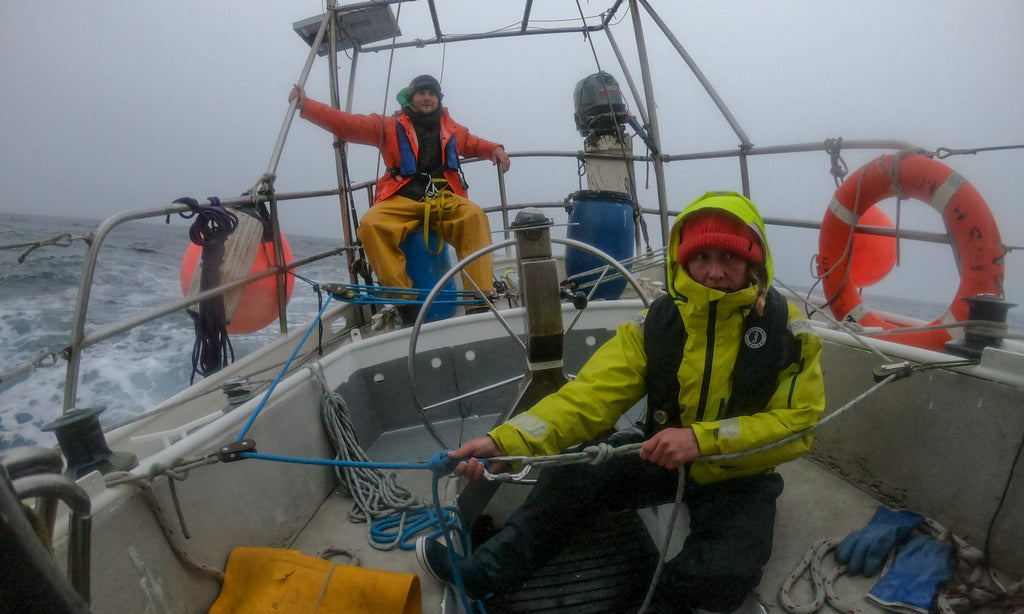 Photo- Chris Rubens - sailing in foul weather to greenland 