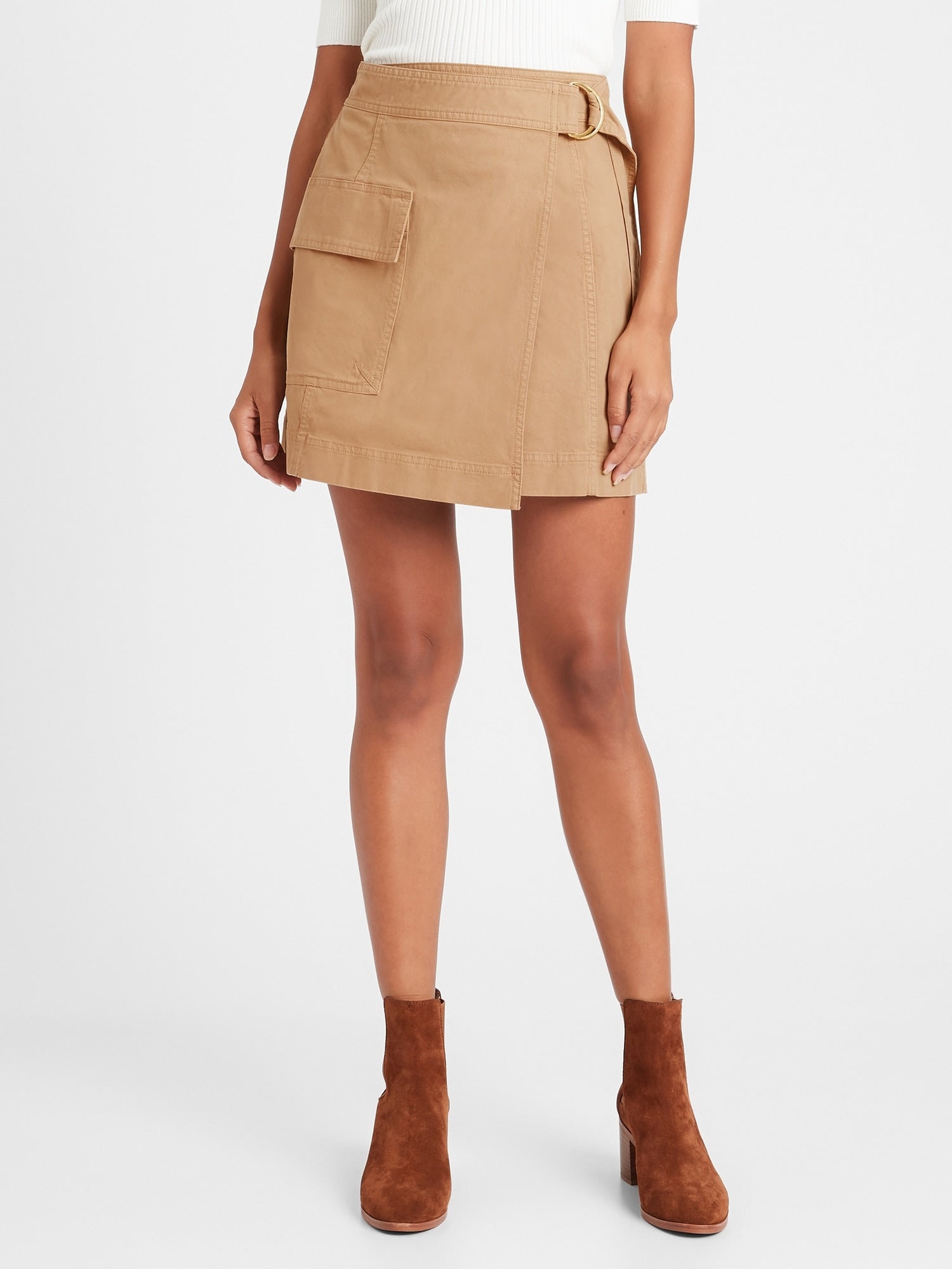 beige utility skirt