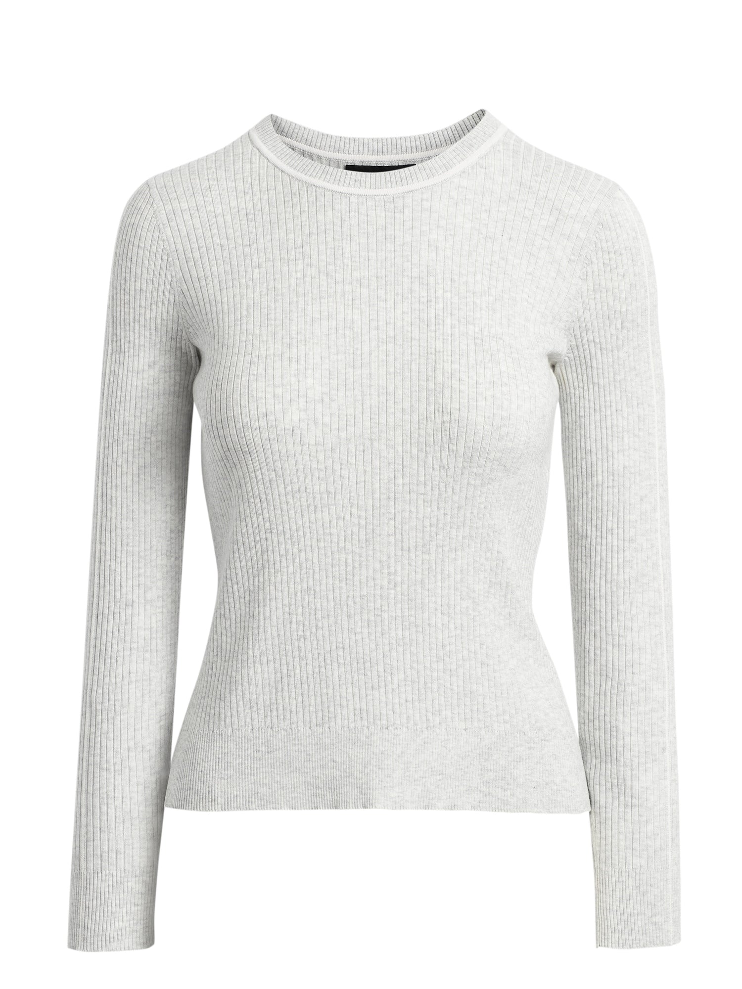 white fitted sweater
