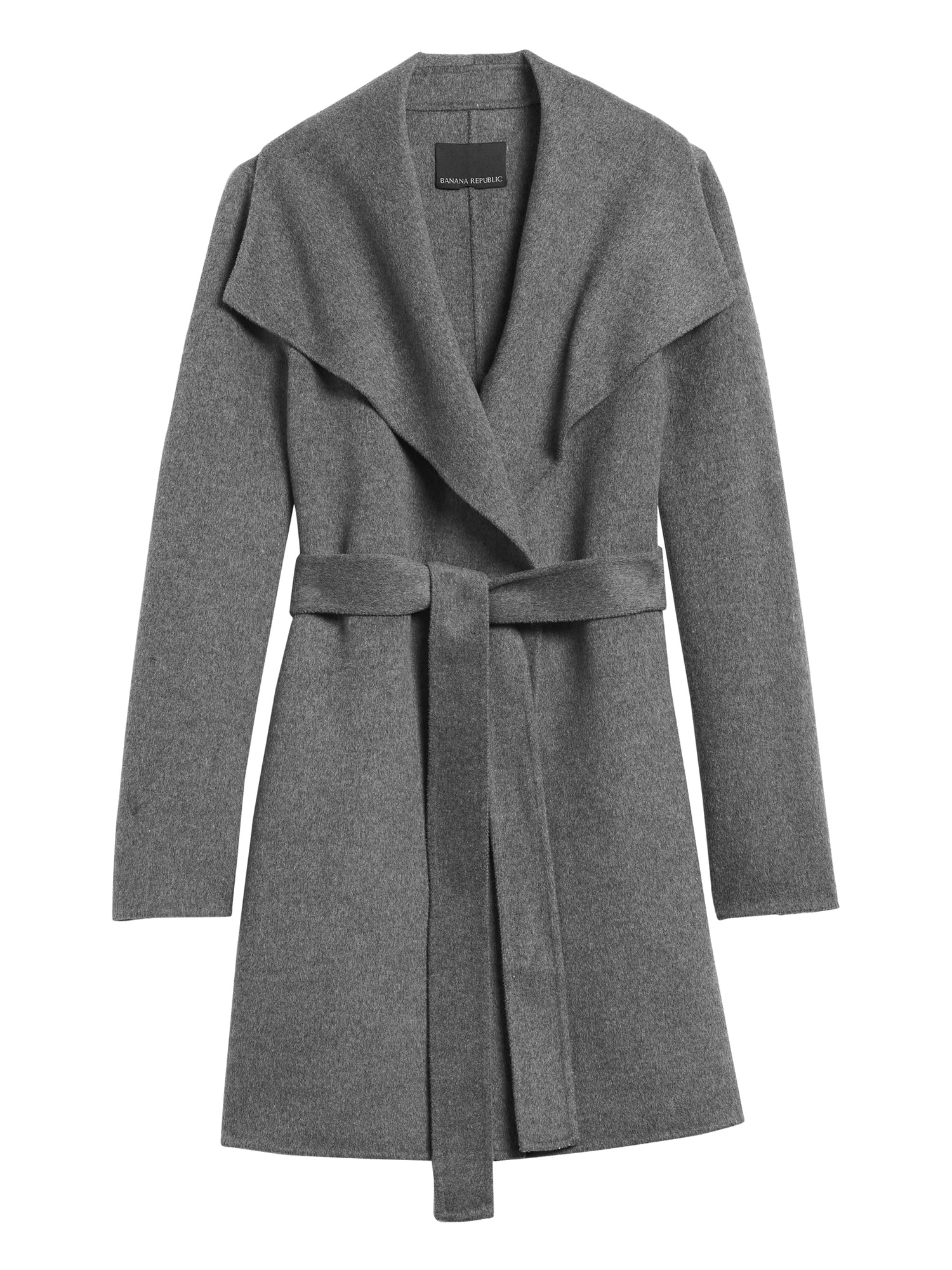 dark grey wrap coat