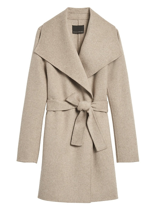 taupe wrap coat