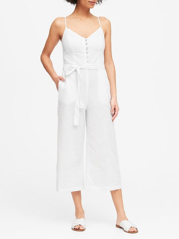 banana republic black and white jumpsuit