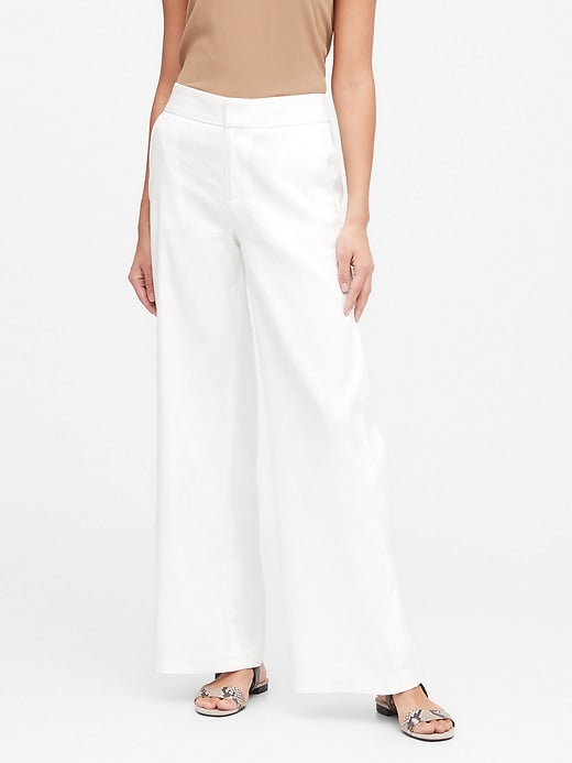 petite wide leg high rise pants