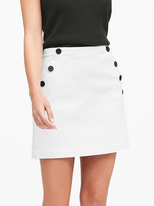 banana republic white mini skirt