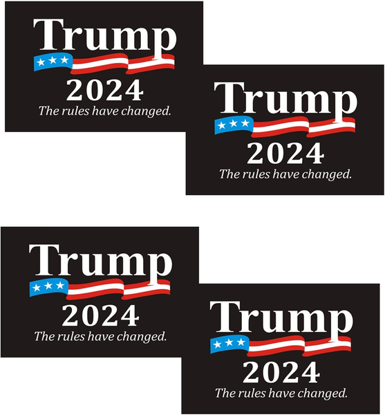 4 Pack Trump 2024 The Rules Have Changed Black Bumper Stickers