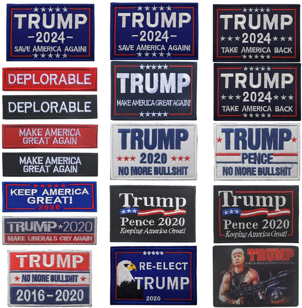 18 Pieces Trump Iron on Sewon Patches Trump 2024