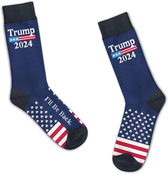 Trump 2024 Socks I'll Be Back 2024 Socks for Men