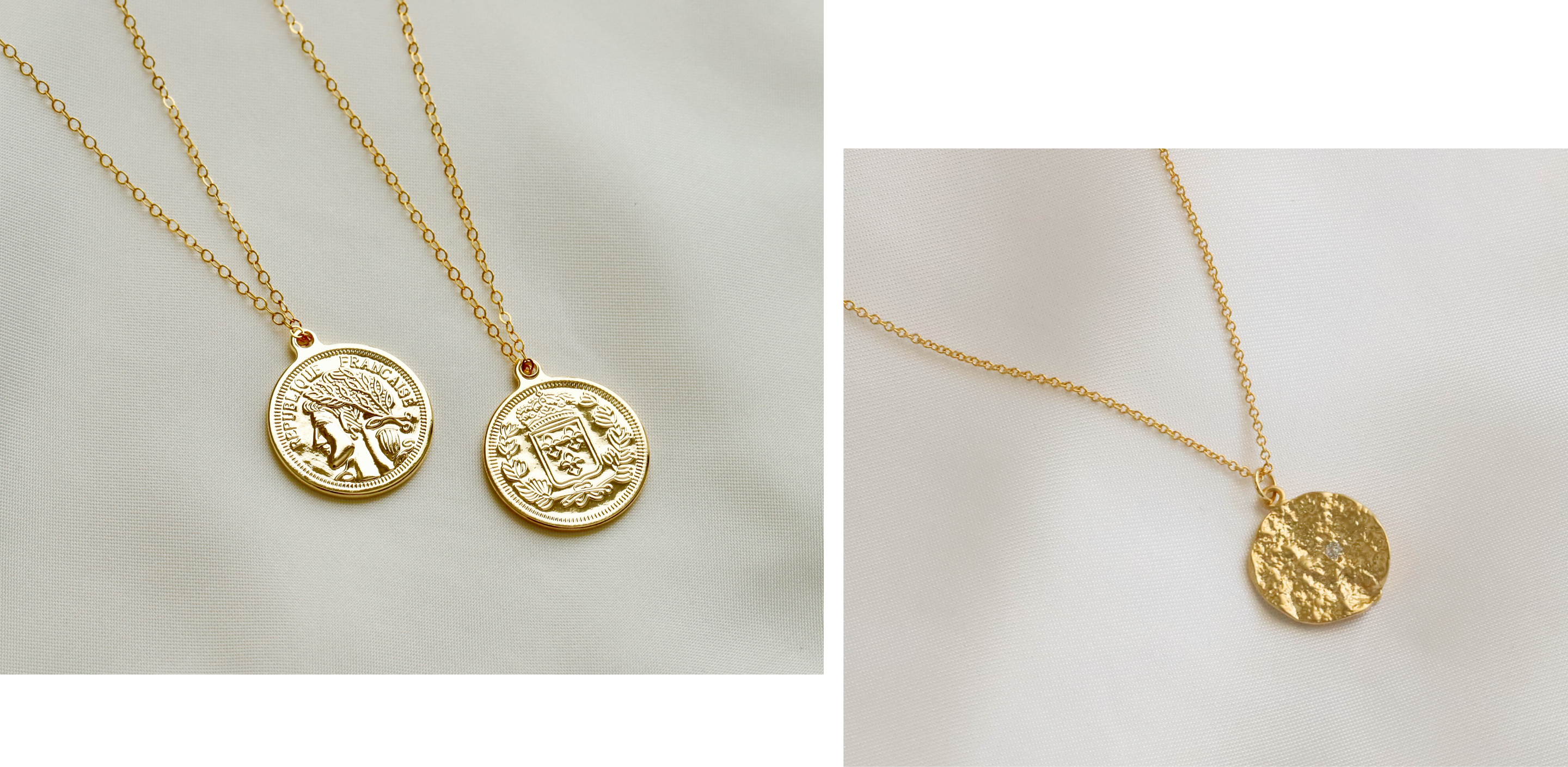 14K gold coin necklaces